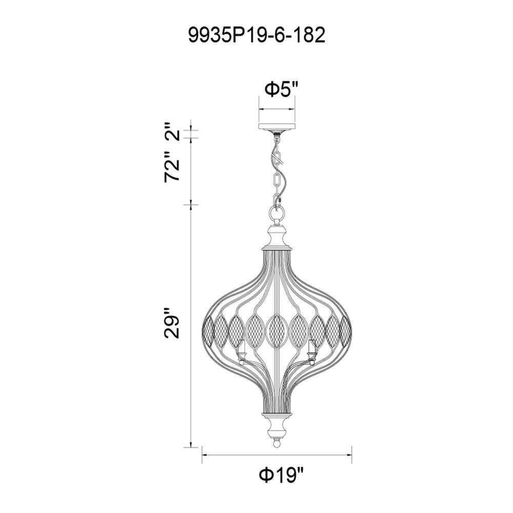 Altair 6 Light Chandelier With Antique Bronze Finish. Picture 7