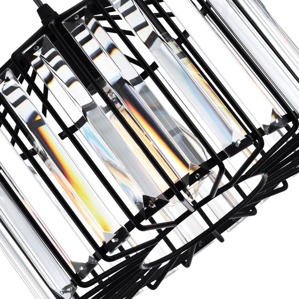 Alethia 1 Light Drum Shade Pendant With Black Finish. Picture 6