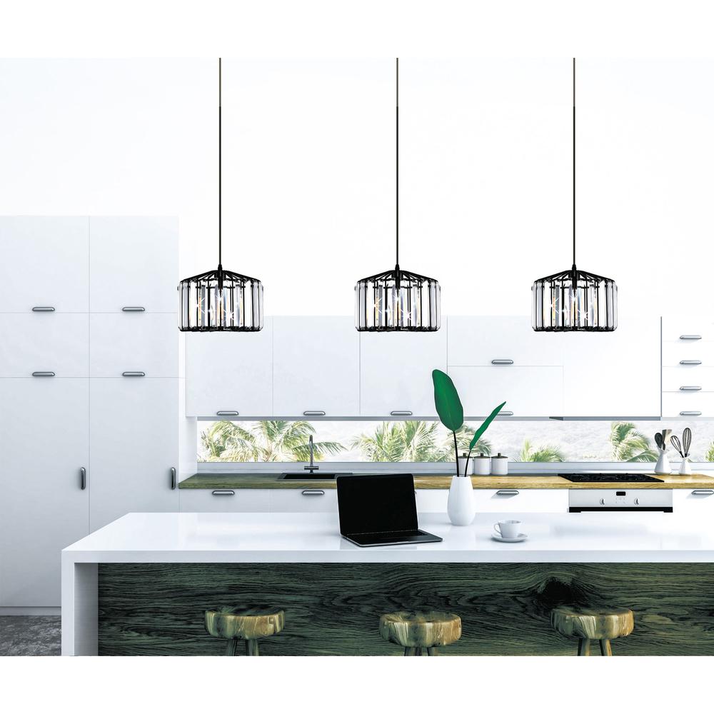Alethia 1 Light Drum Shade Pendant With Black Finish. Picture 7