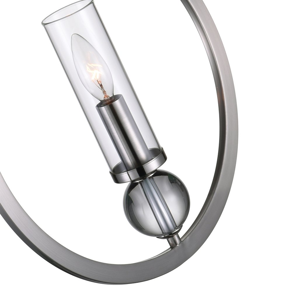 Elton 1 Light Pendant With Satin Nickel Finish. Picture 4