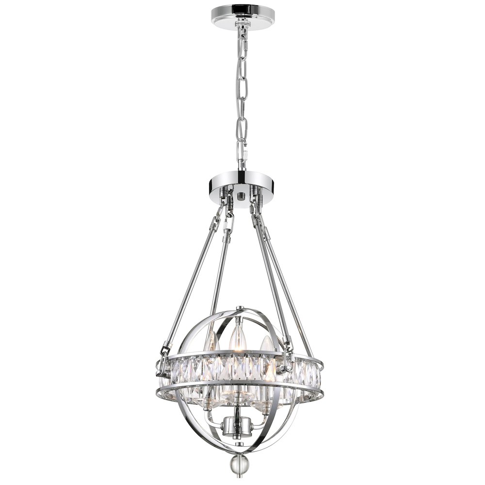 Arkansas 3 Light Mini Chandelier With Chrome Finish. Picture 1