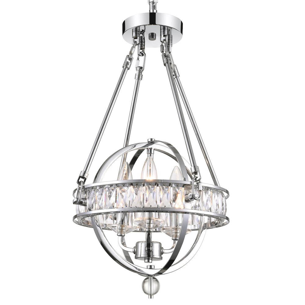 Arkansas 3 Light Mini Chandelier With Chrome Finish. Picture 2