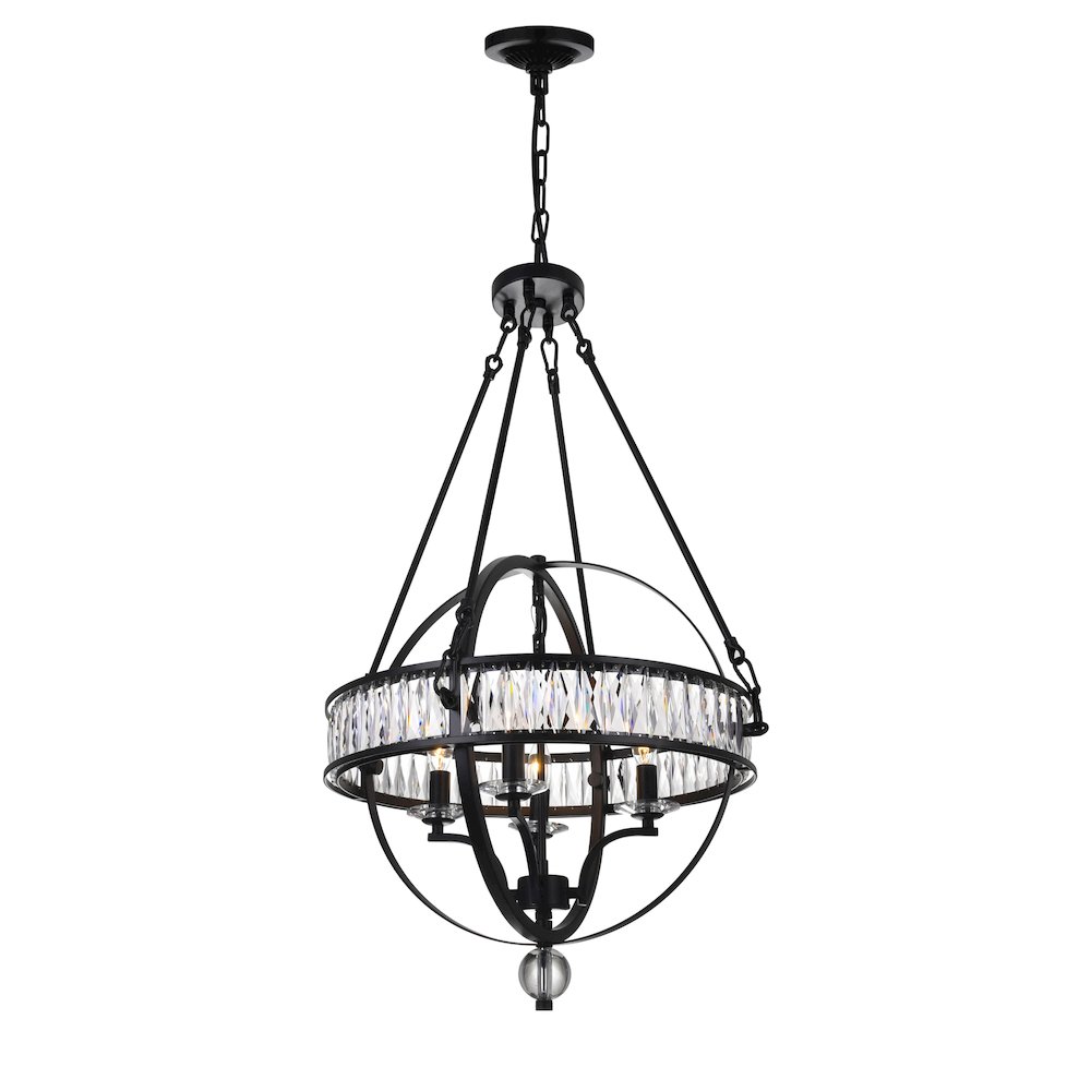 Arkansas 4 Light Chandelier With Black Finish. Picture 1