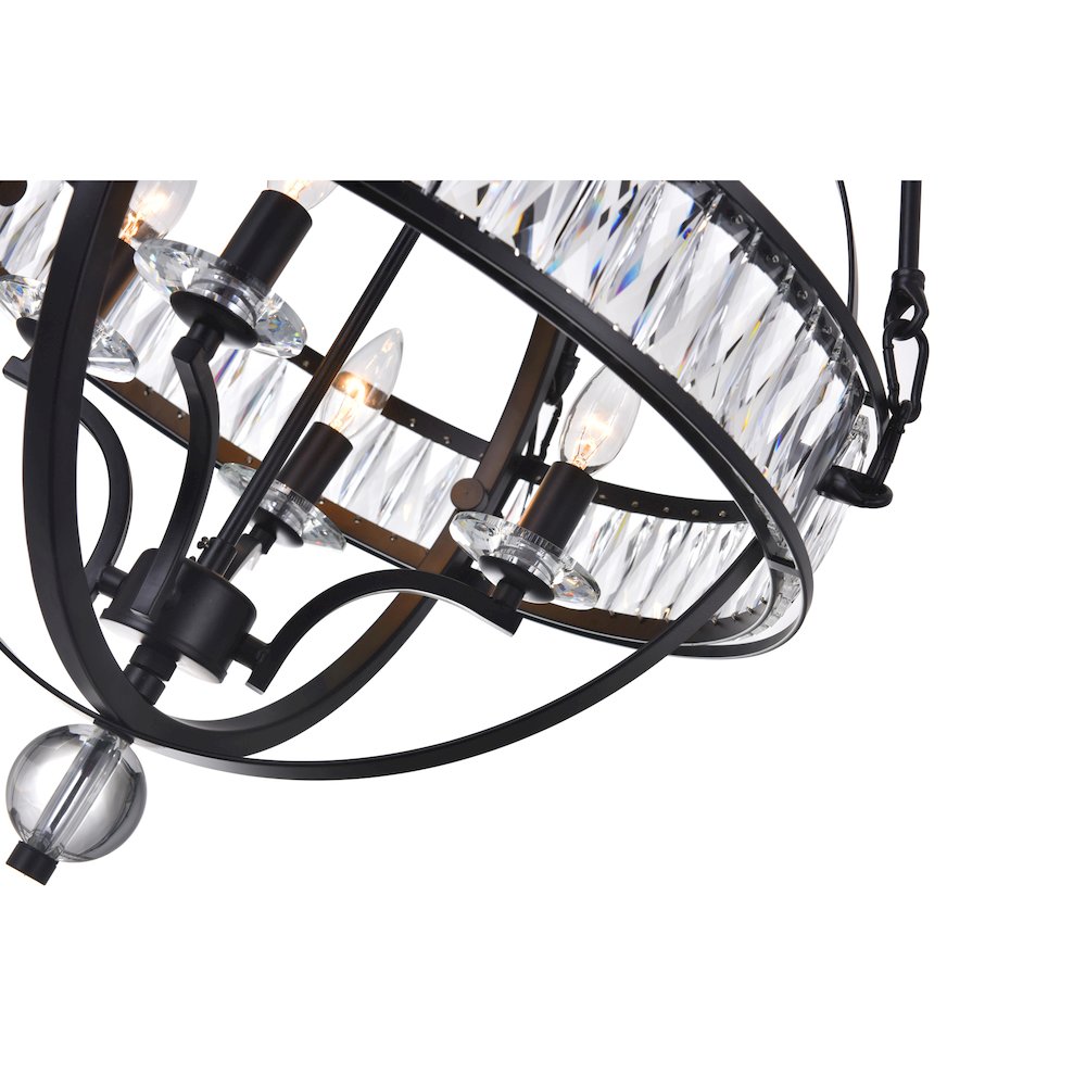 Arkansas 4 Light Chandelier With Black Finish. Picture 2