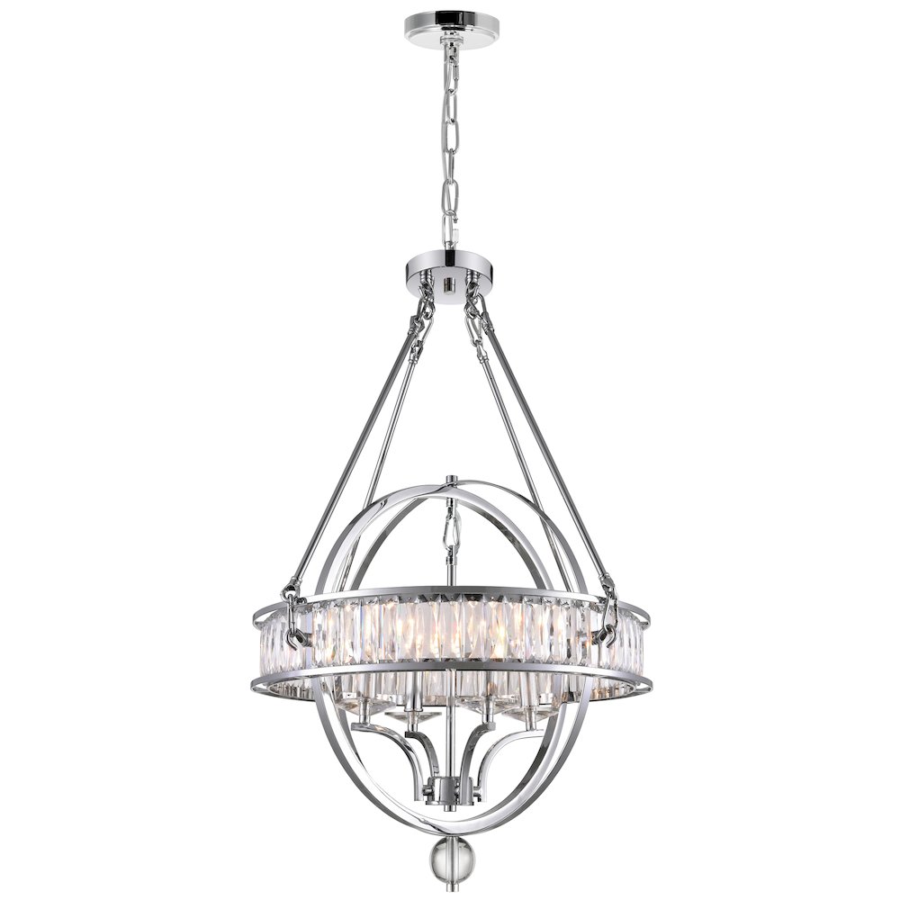 Arkansas 4 Light Chandelier With Chrome Finish. Picture 1