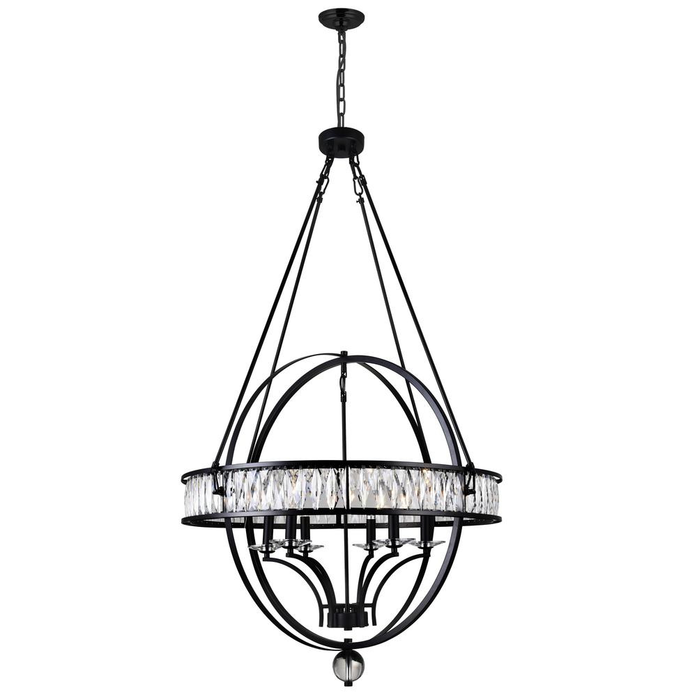 Arkansas 6 Light Chandelier With Black Finish. Picture 1