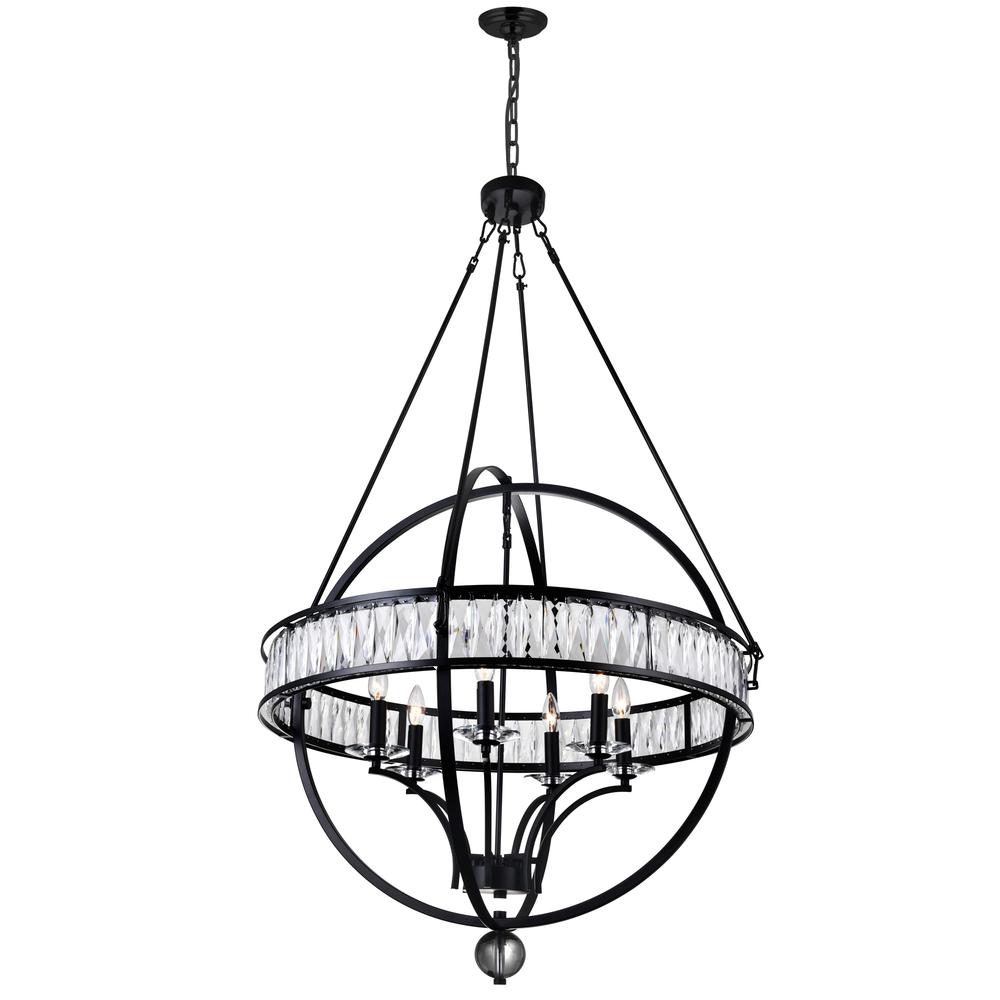 Arkansas 6 Light Chandelier With Black Finish. Picture 2