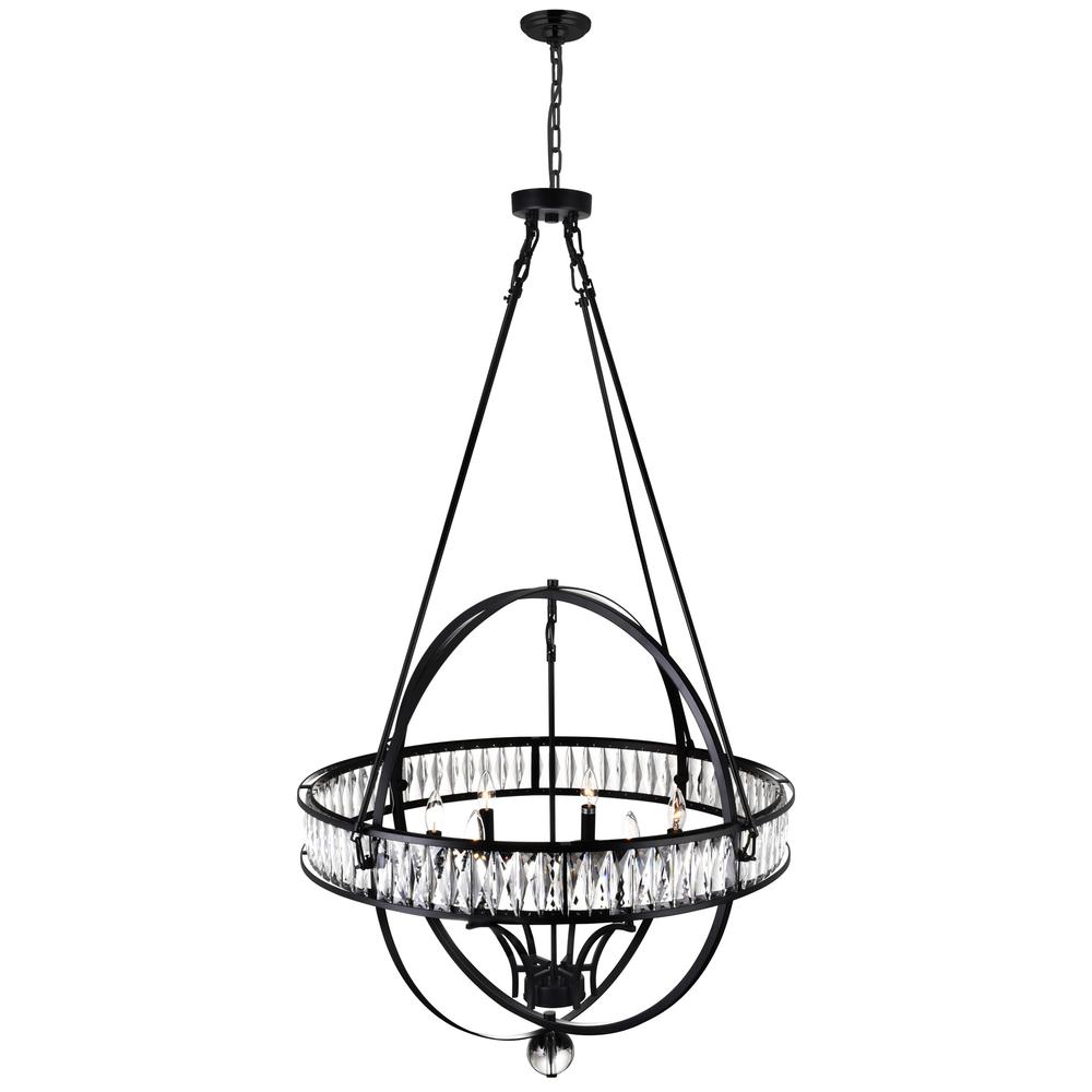 Arkansas 6 Light Chandelier With Black Finish. Picture 3