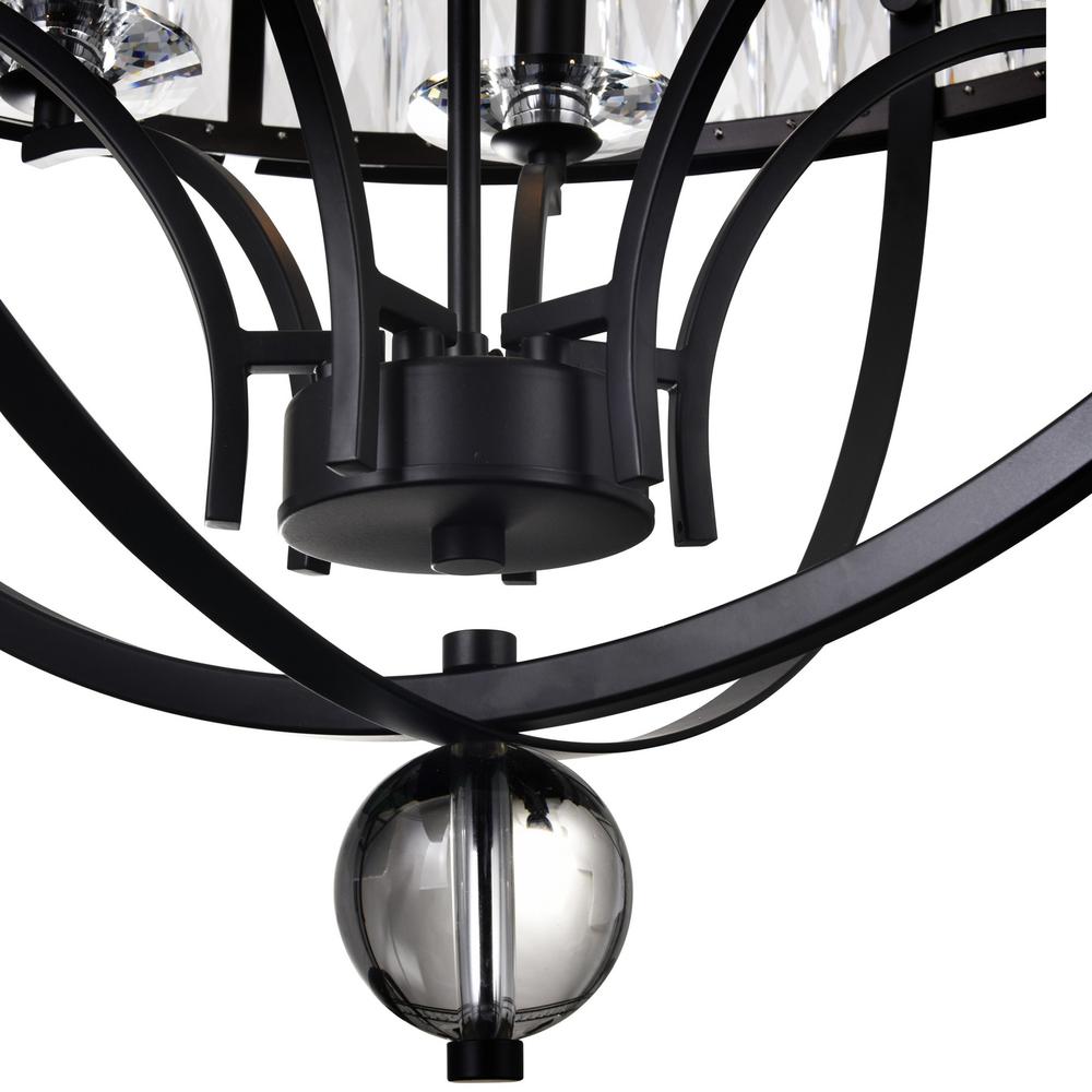 Arkansas 6 Light Chandelier With Black Finish. Picture 6