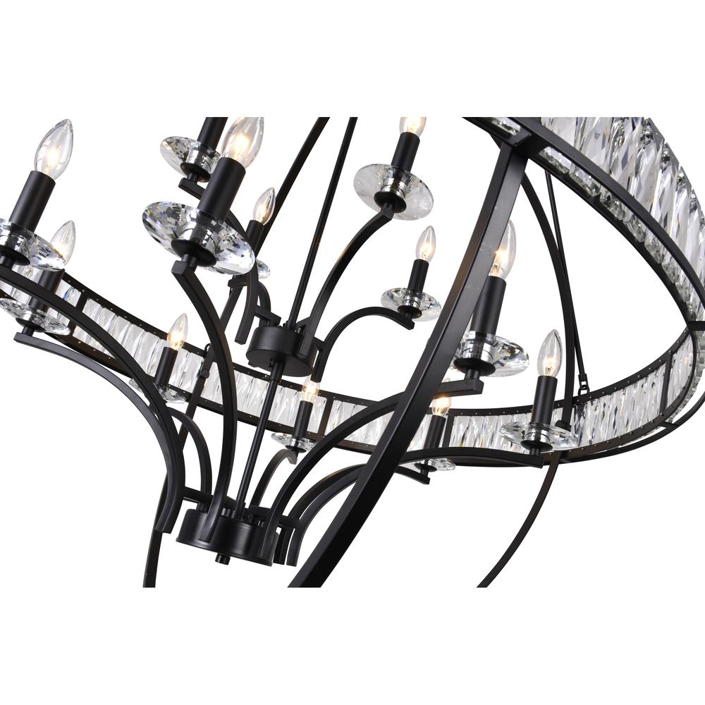 Arkansas 12 Light Chandelier With Black Finish. Picture 3