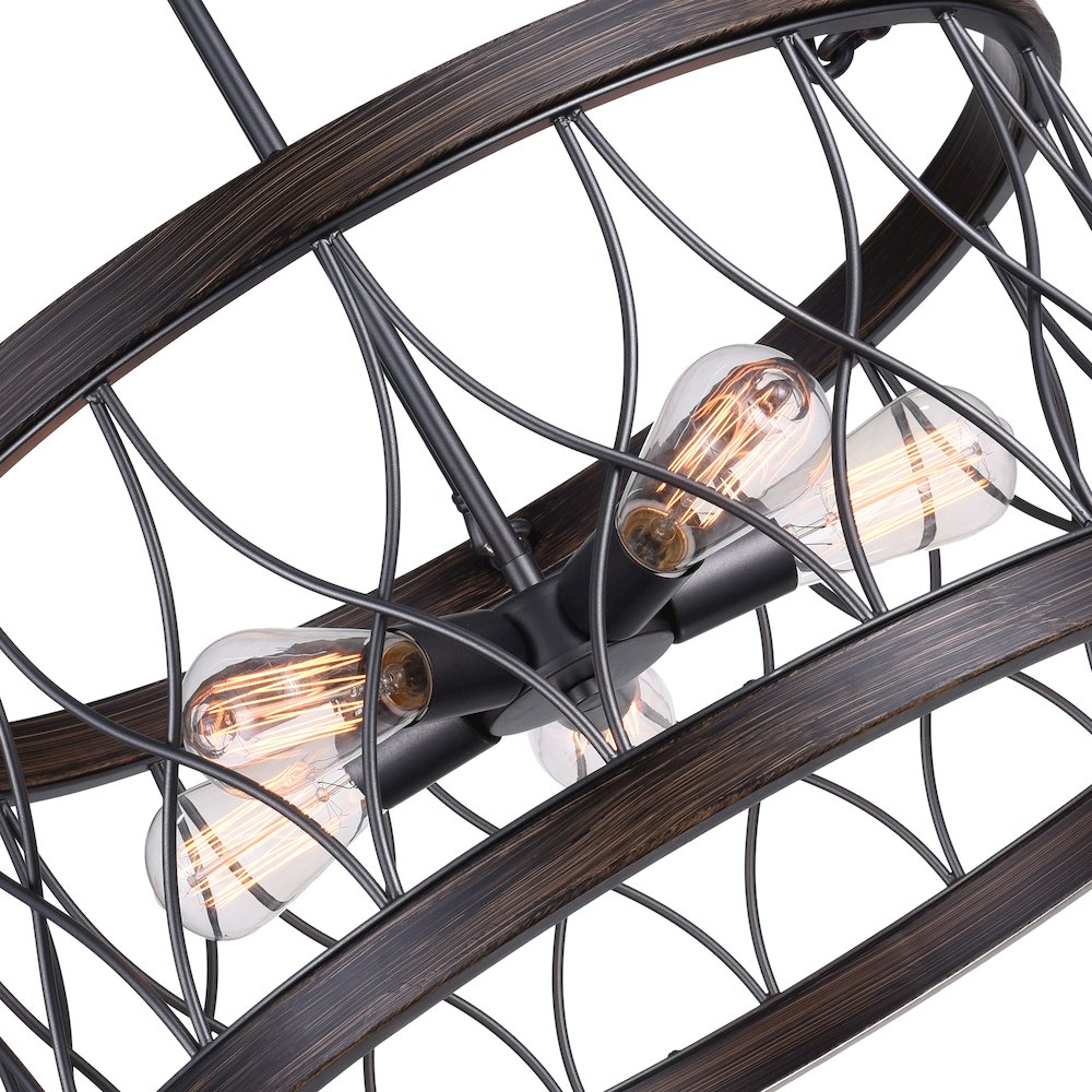 Amazon 5 Light Drum Shade Chandelier With Gun Metal Finish. Picture 4