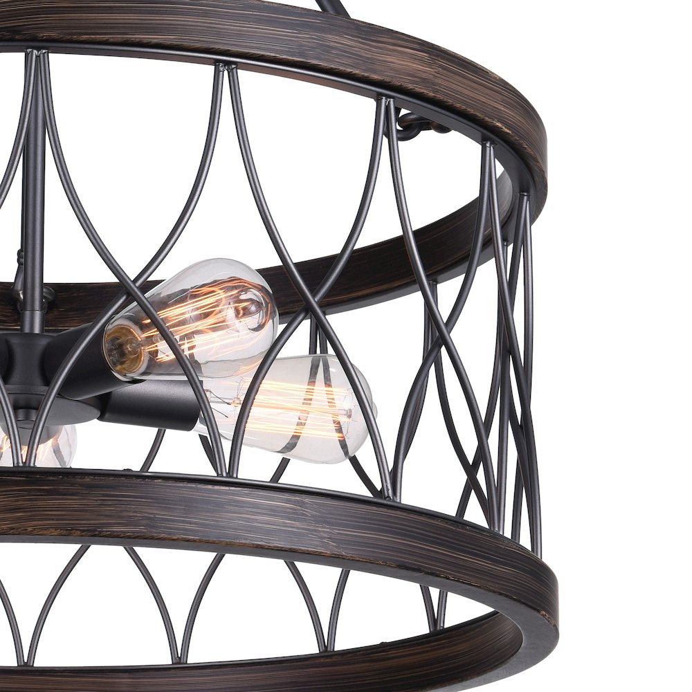 Amazon 5 Light Drum Shade Chandelier With Gun Metal Finish. Picture 5