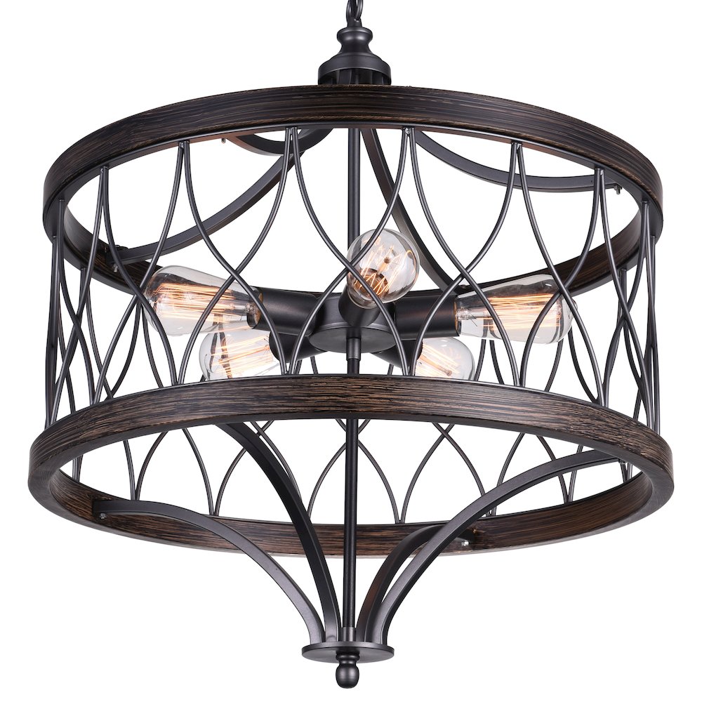 Amazon 5 Light Drum Shade Chandelier With Gun Metal Finish. Picture 2