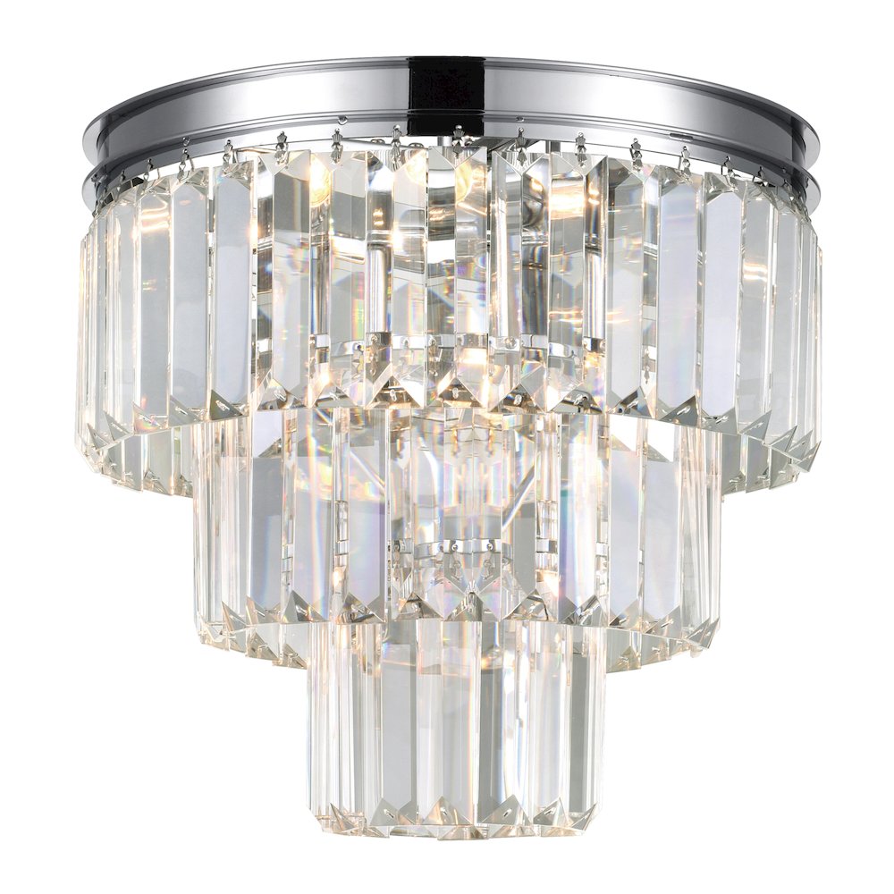 Weiss 8 Light Flush Mount With Chrome Finish. Picture 1