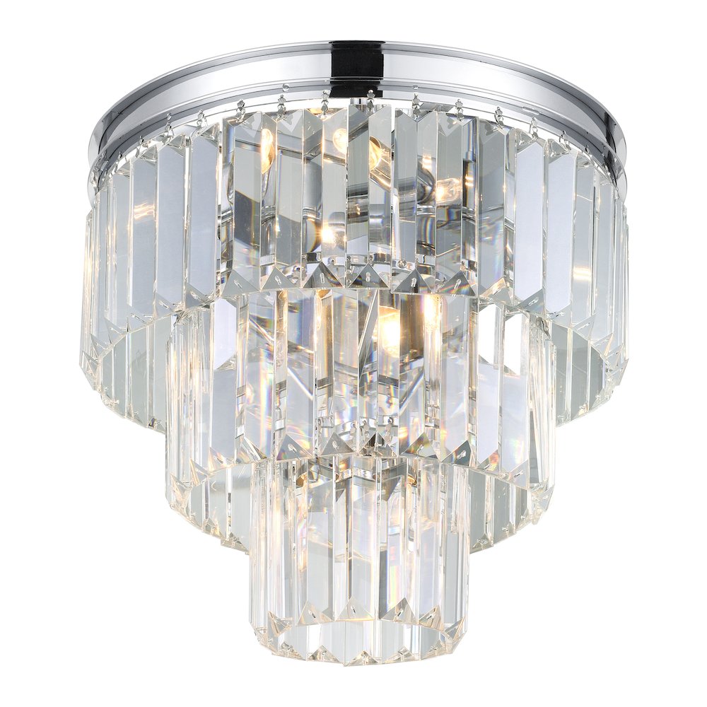 Weiss 8 Light Flush Mount With Chrome Finish. Picture 2