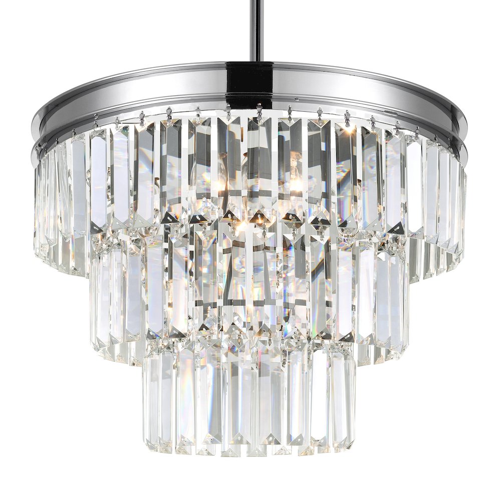 Weiss 5 Light Down Chandelier With Chrome Finish. Picture 2