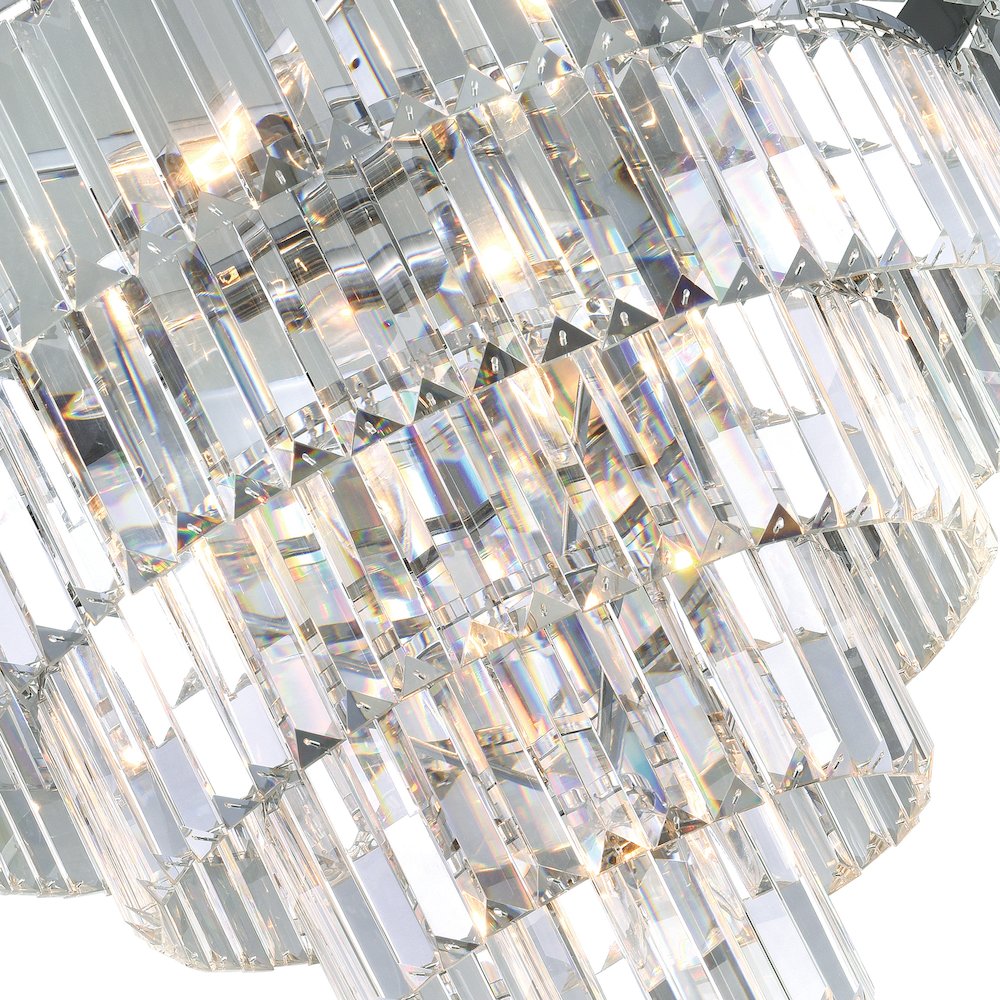 Weiss 12 Light Down Chandelier With Chrome Finish. Picture 3