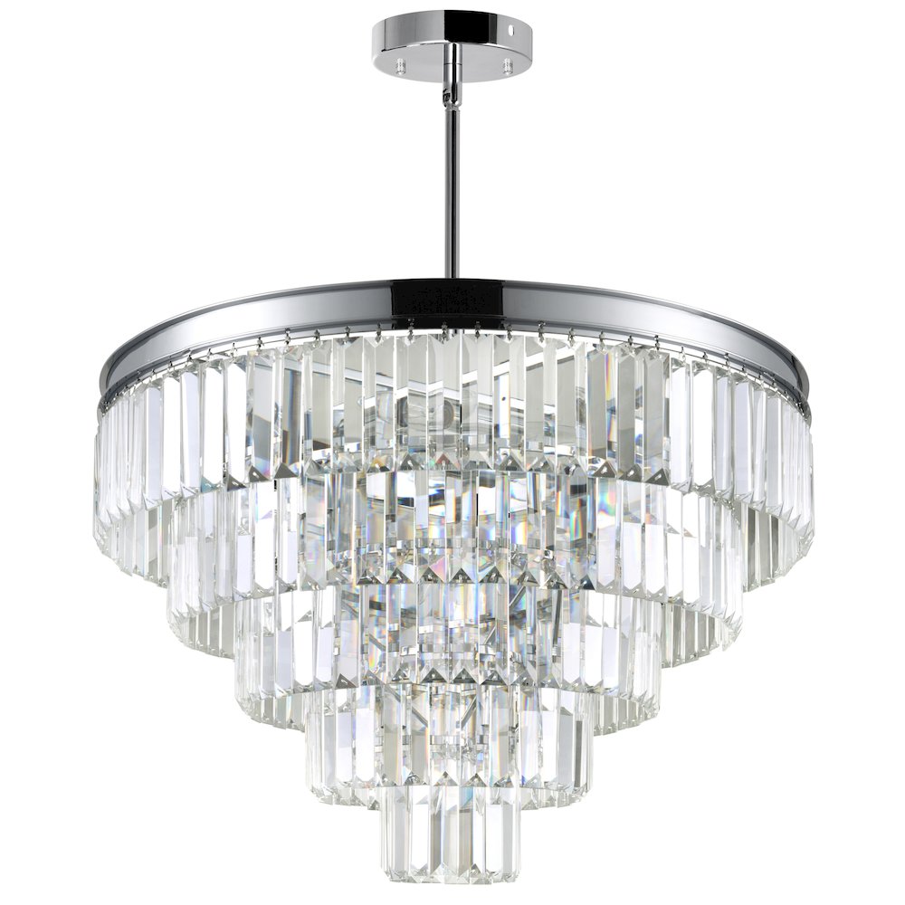 Weiss 12 Light Down Chandelier With Chrome Finish. Picture 5