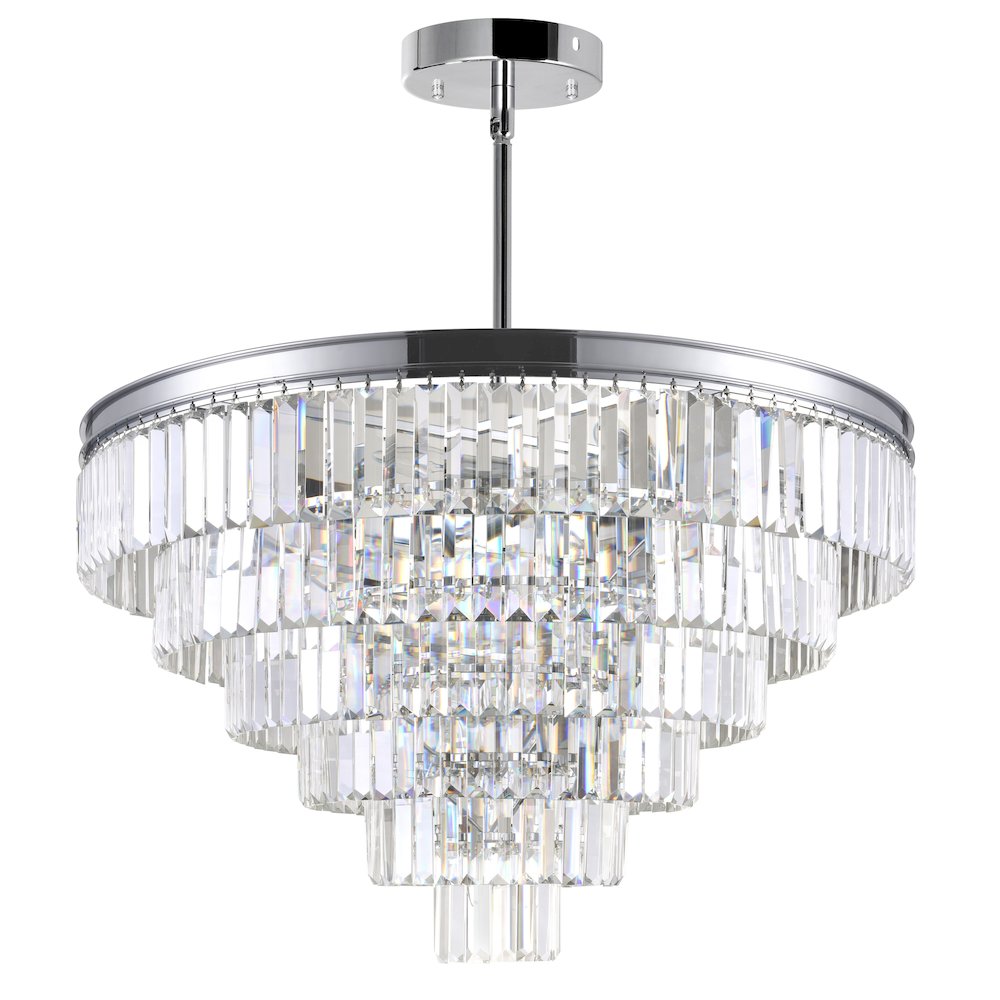 Weiss 15 Light Down Chandelier With Chrome Finish. Picture 3