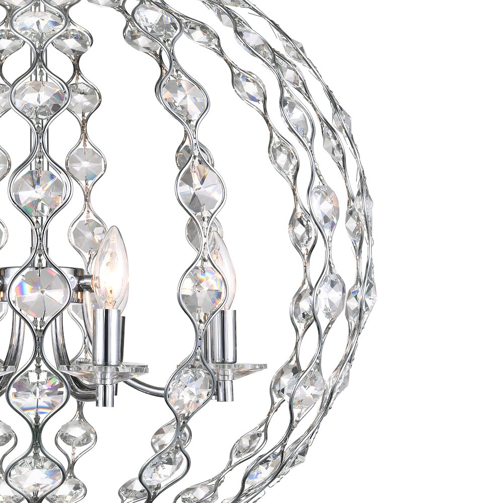 Esia 8 Light Chandelier With Chrome Finish. Picture 4