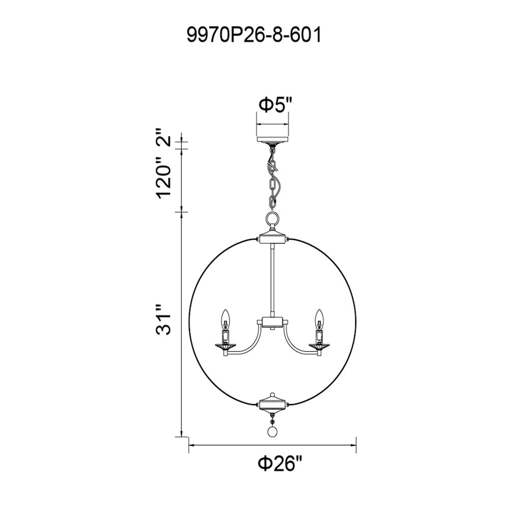 Esia 8 Light Chandelier With Chrome Finish. Picture 7
