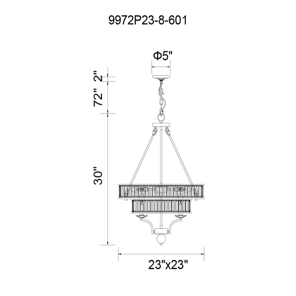 Shalia 8 Light Chandelier With Black Finish. Picture 6