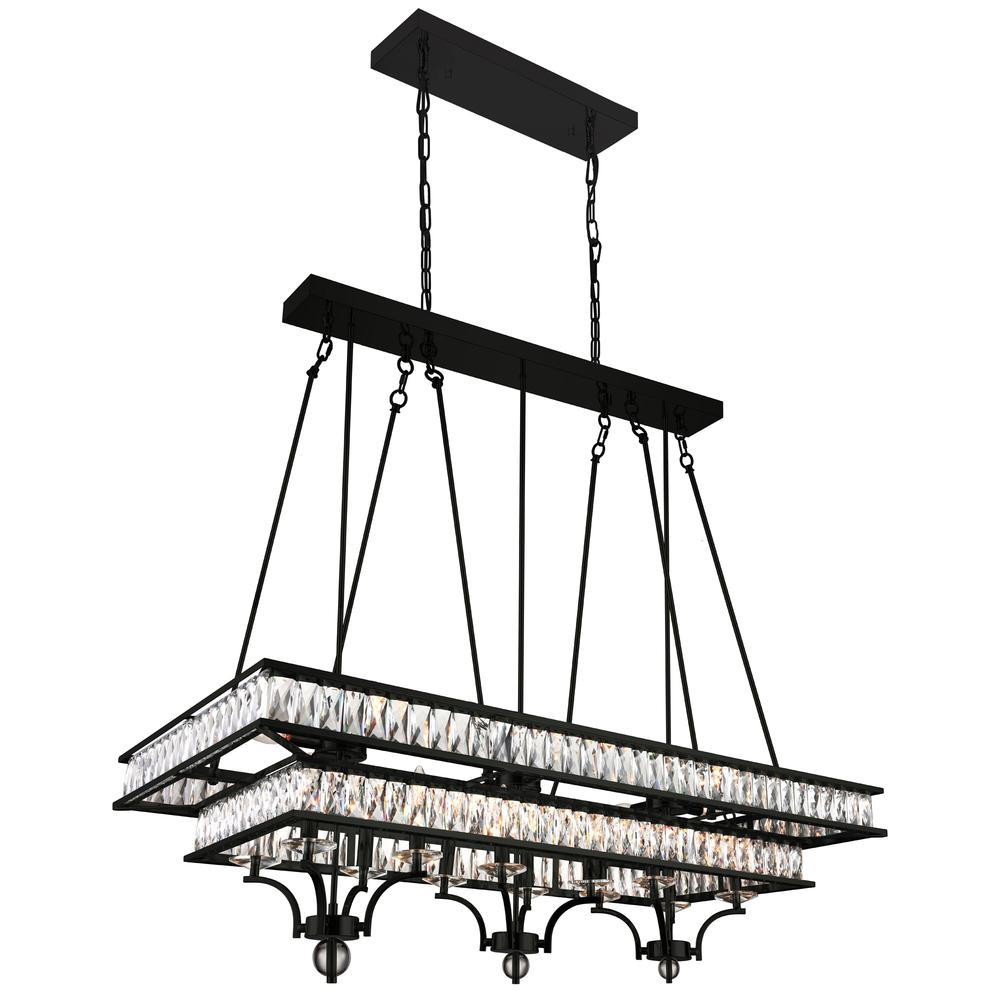 Shalia 20 Light Island Chandelier With Black Finish. Picture 5