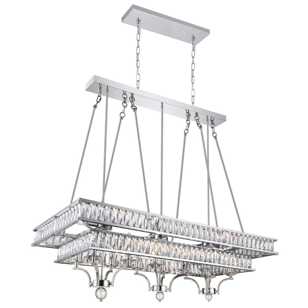 Shalia 20 Light Island Chandelier With Chrome Finish. Picture 7