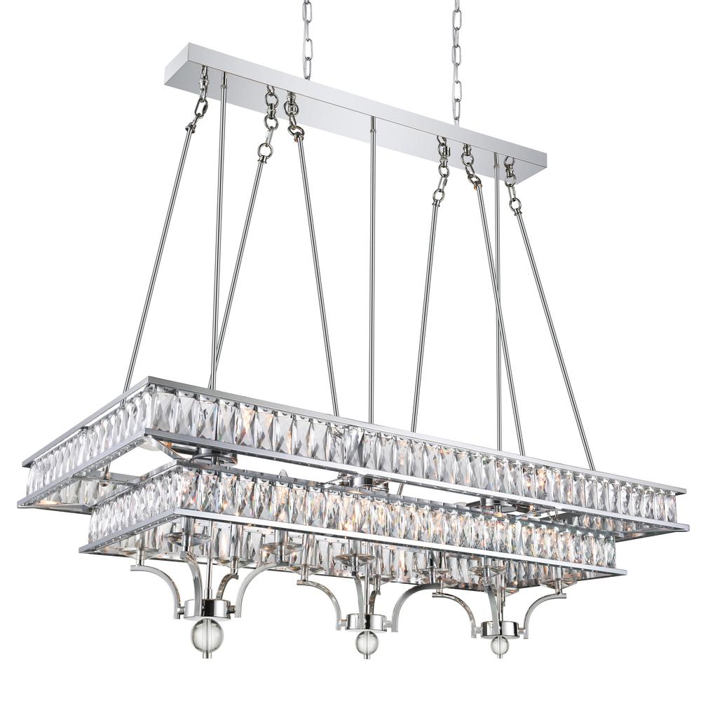 Shalia 20 Light Island Chandelier With Chrome Finish. Picture 1