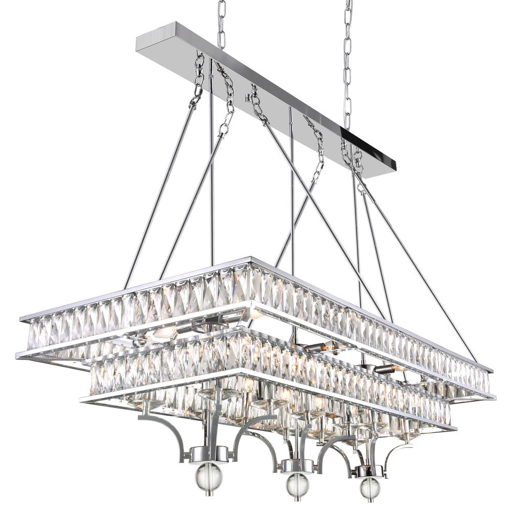 Shalia 20 Light Island Chandelier With Chrome Finish. Picture 2