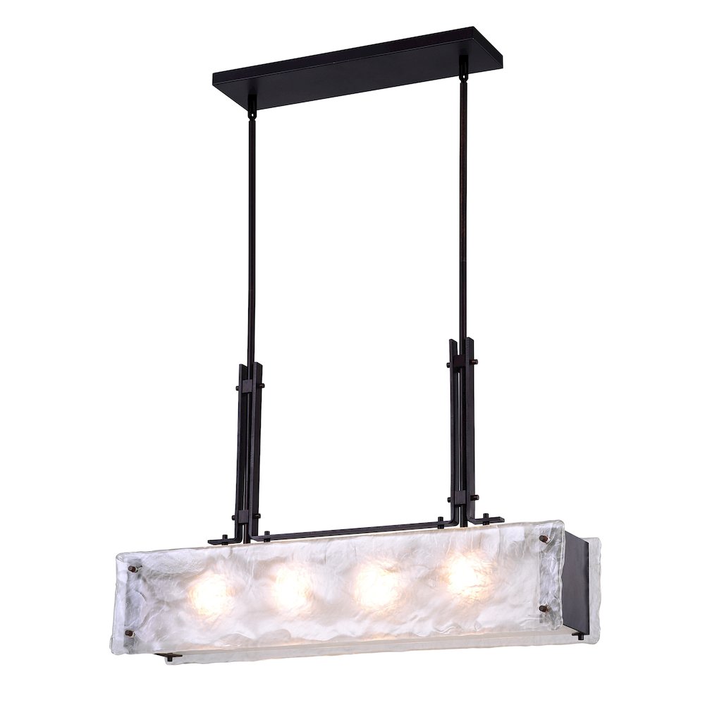 Assunta 4 Light Chandelier With Black Finish. Picture 1