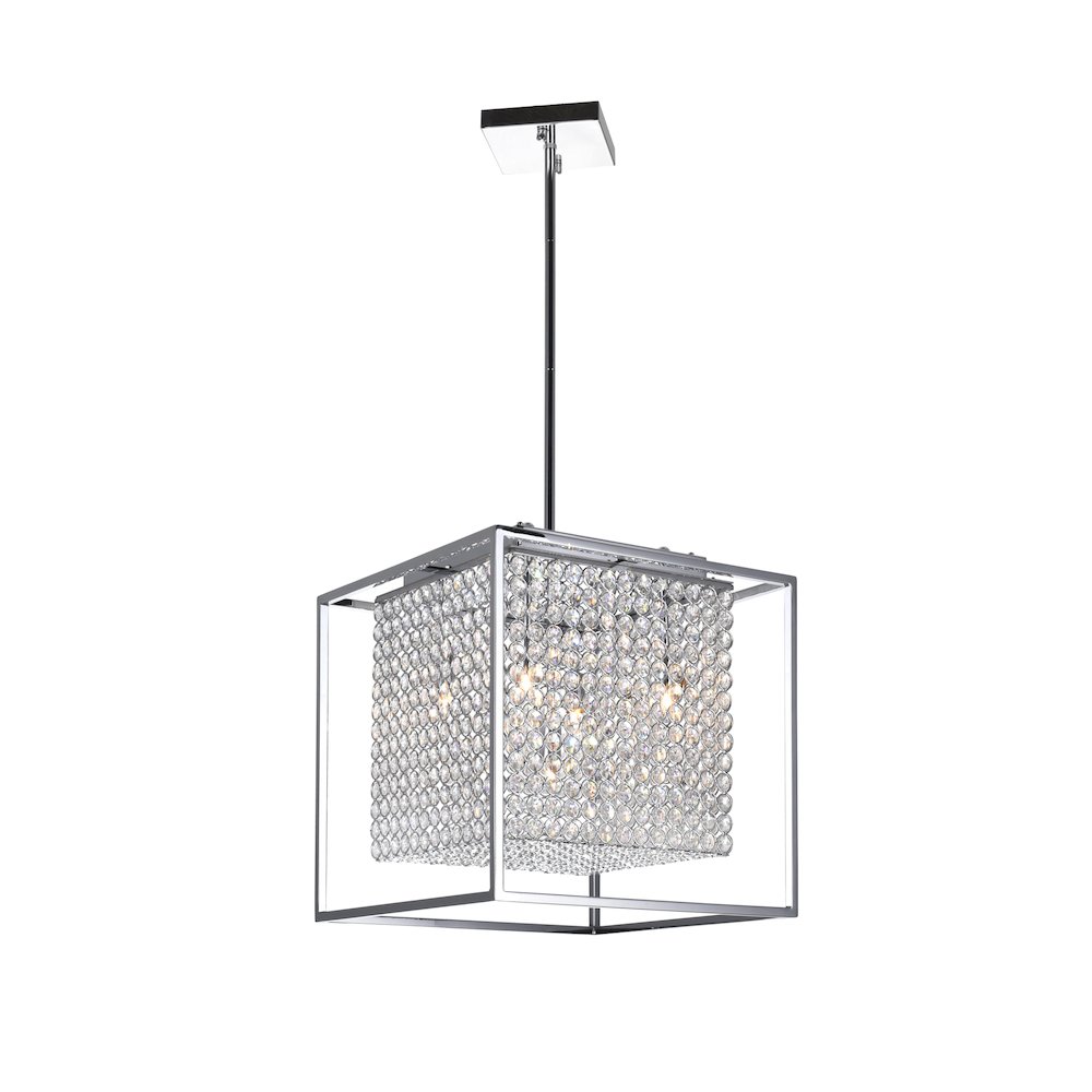 Cube 5 Light Chandelier With Chrome Finish. Picture 1