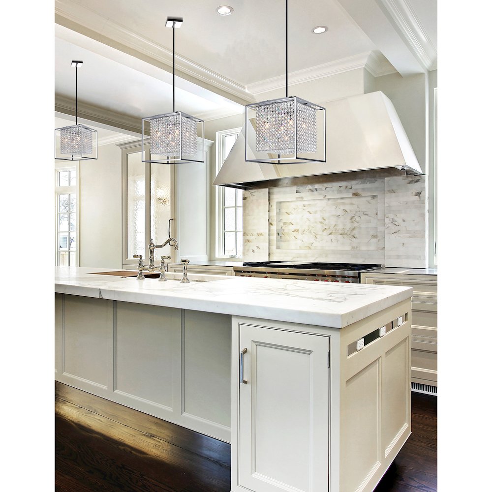 Cube 5 Light Chandelier With Chrome Finish. Picture 5