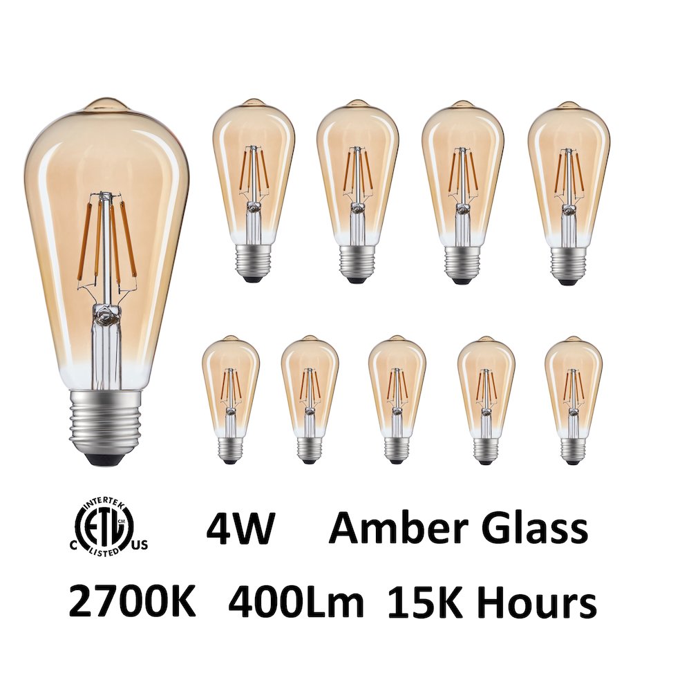 ST19 Warm White 2700K LED 4W Light Bulb (Set of 10). Picture 1