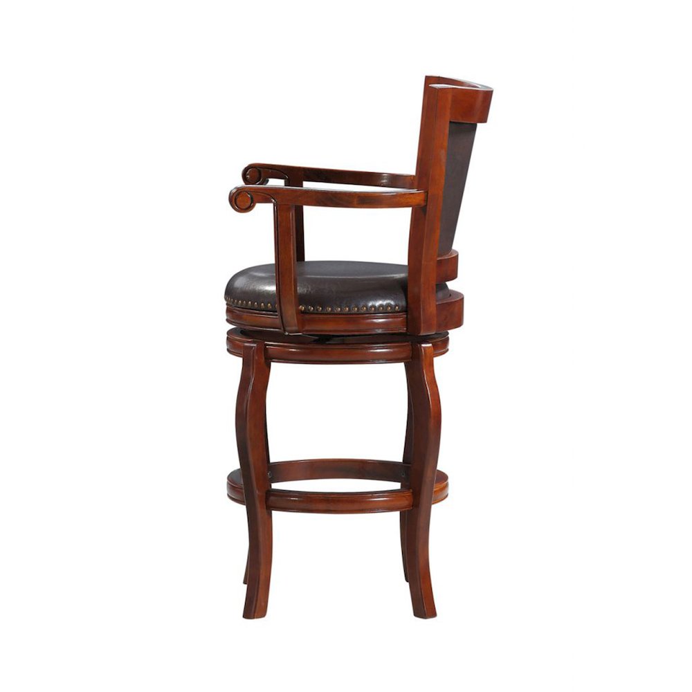 Jones Swivel Bar Stool - Brown/Cherry. Picture 3