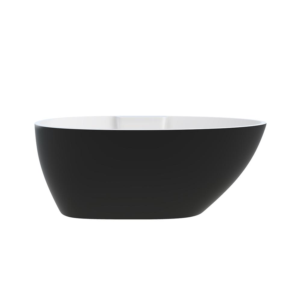 Hadiya-56-BLK Freestanding Bathtub. Picture 1