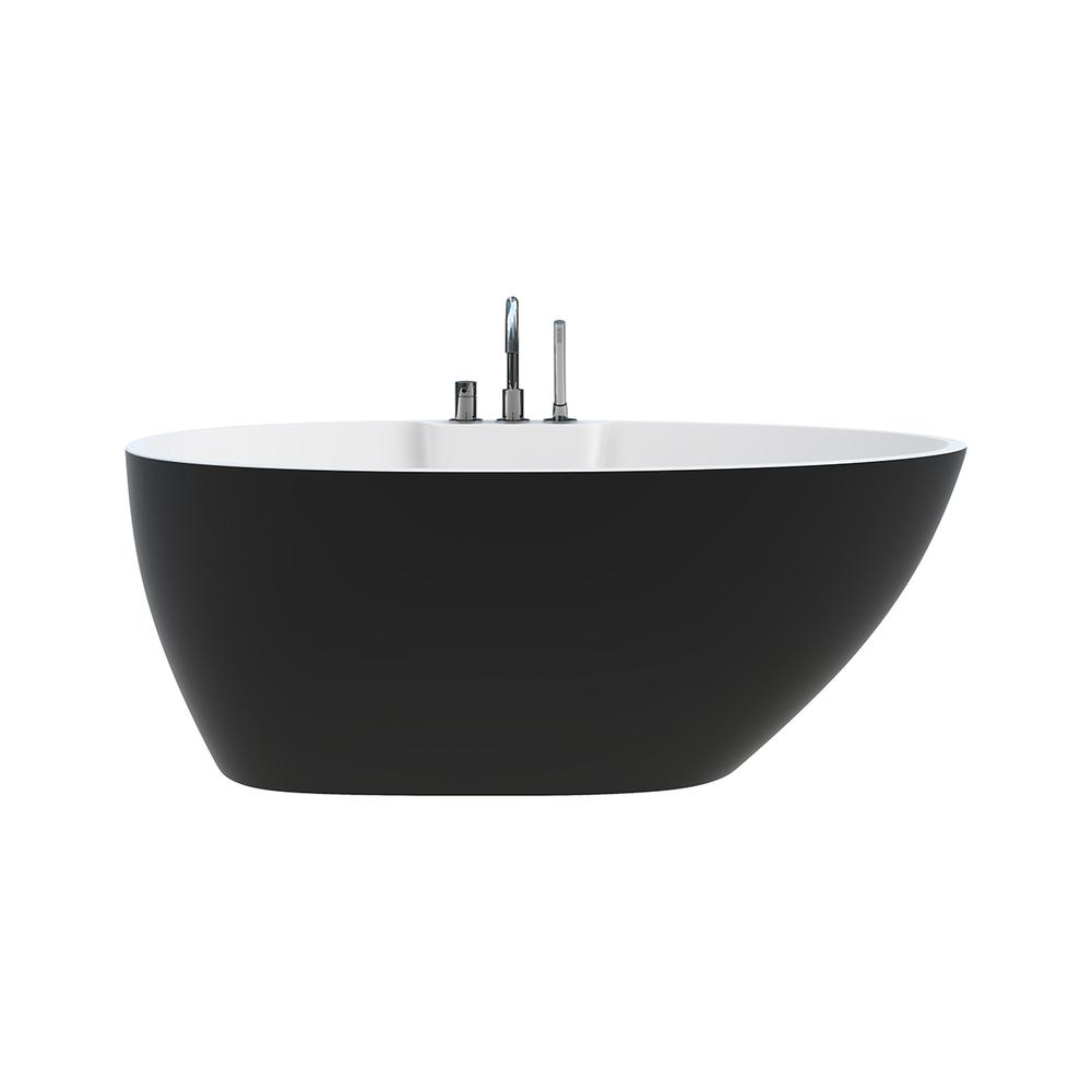 Hadiya-56-BLK Freestanding Bathtub. Picture 2