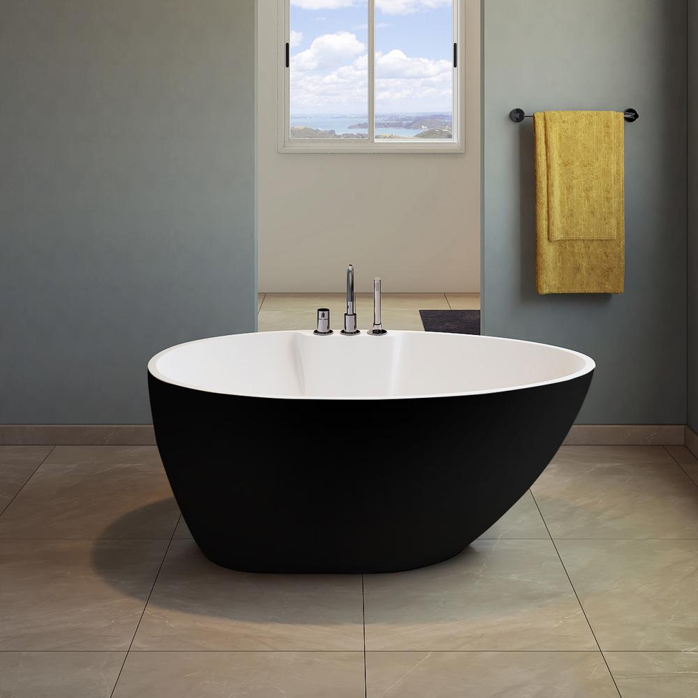 Hadiya-56-BLK Freestanding Bathtub. Picture 9