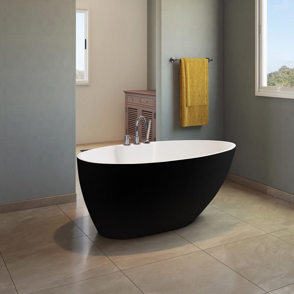 Hadiya-56-BLK Freestanding Bathtub. Picture 6