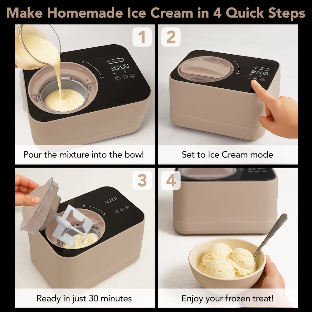 .8 Quart Compact Automatic Ice Cream Maker with Stainless Steel Bowl. Picture 7