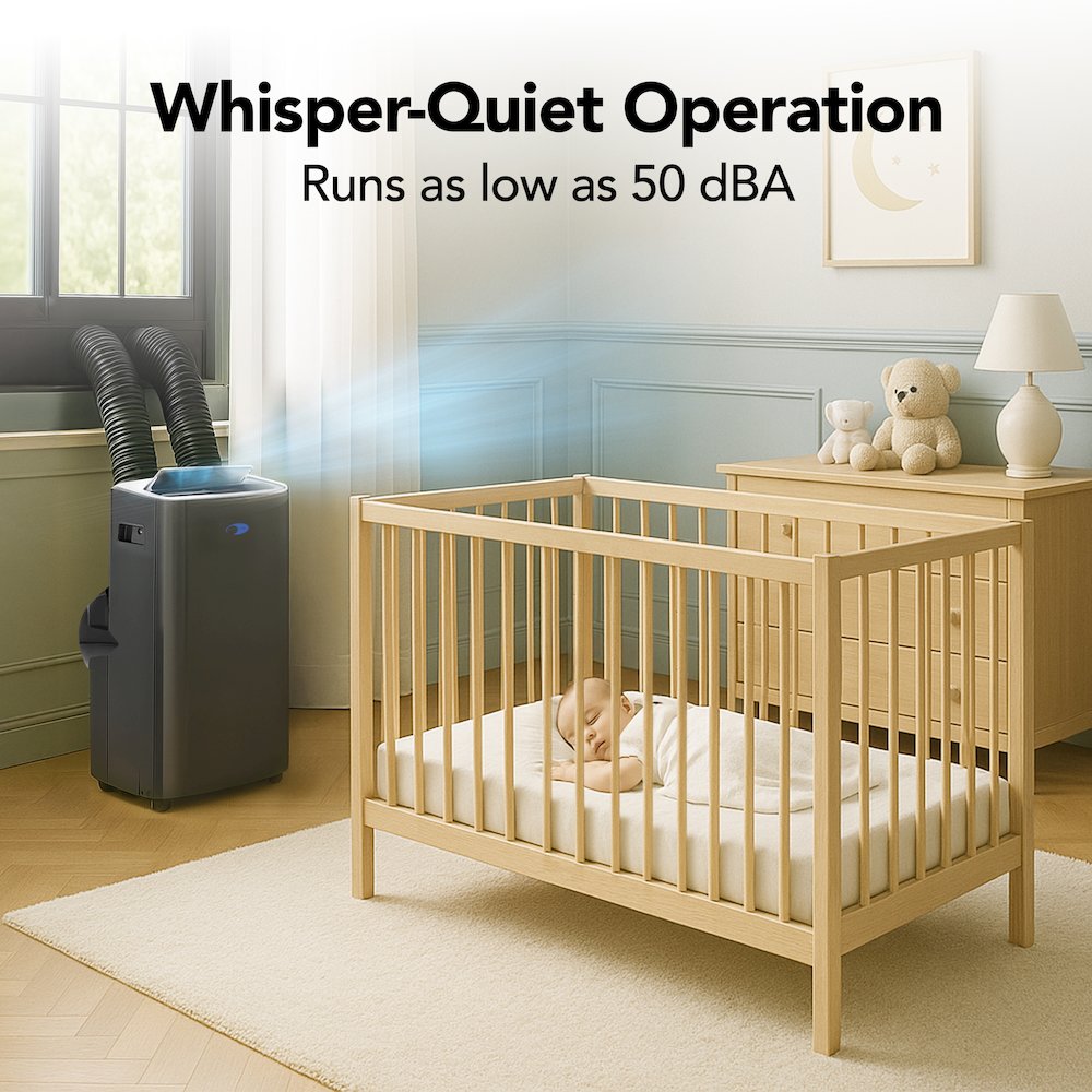 Portable Air Conditioner Dual Hose Cooling – Black. Picture 5