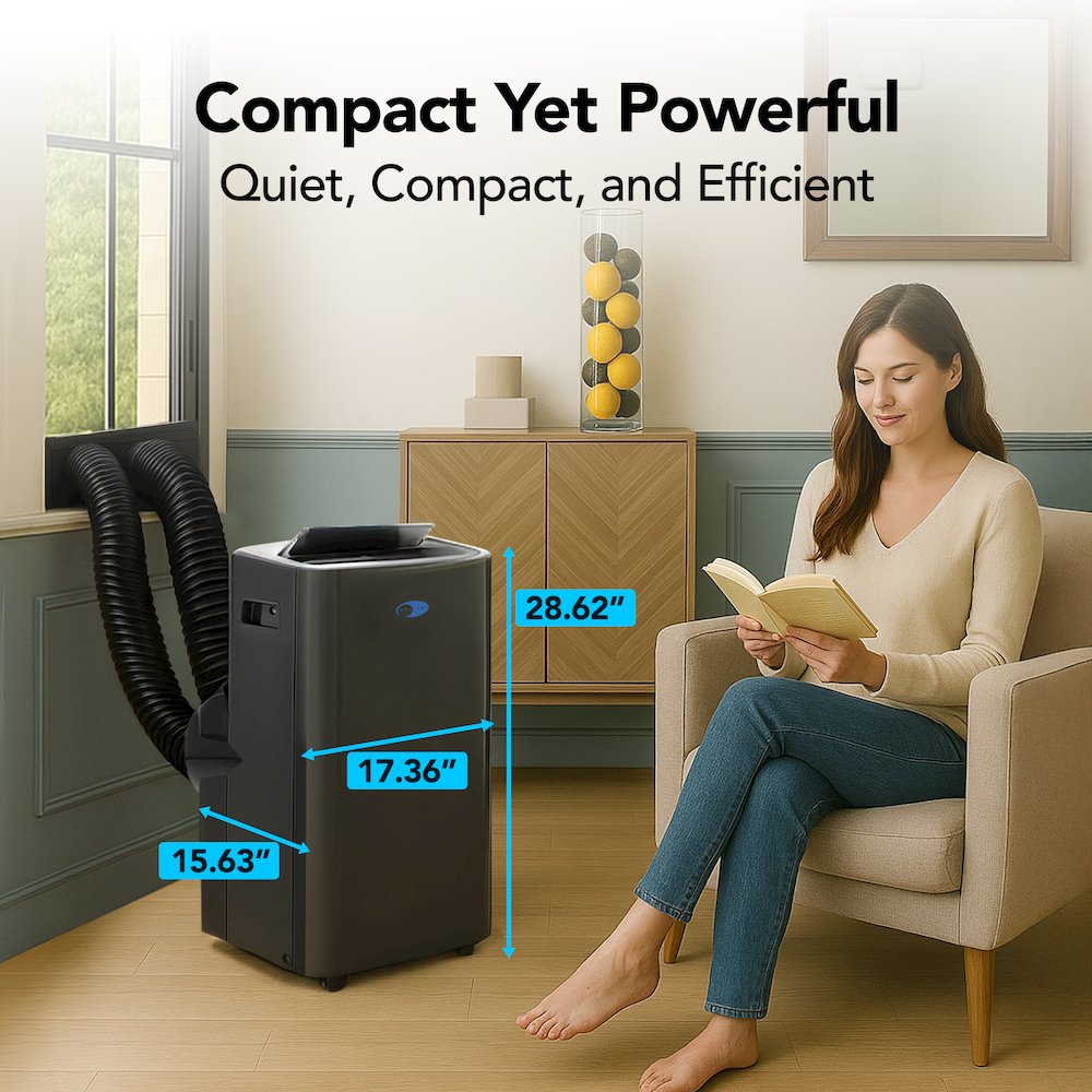 Portable Air Conditioner Dual Hose Cooling – Black. Picture 4