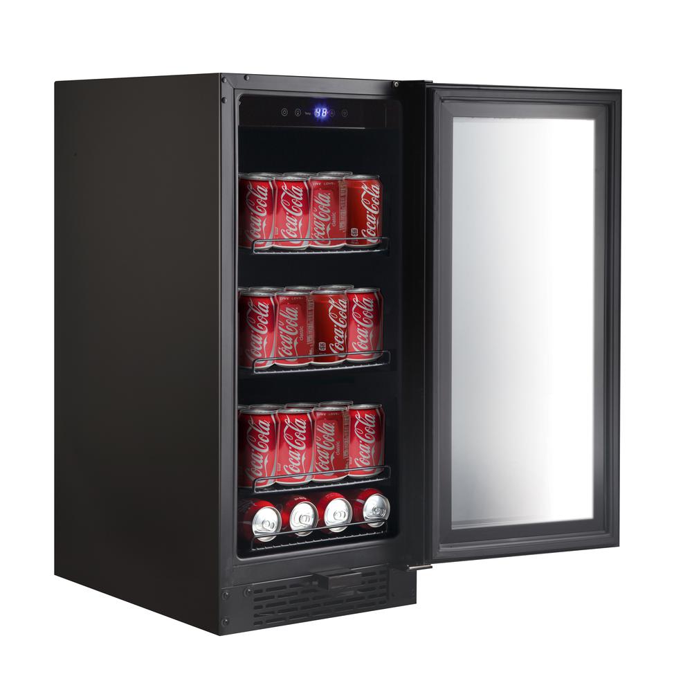 Built-in Black Glass 80-can capacity 3.4 cu ft. Beverage Refrigerator. Picture 3