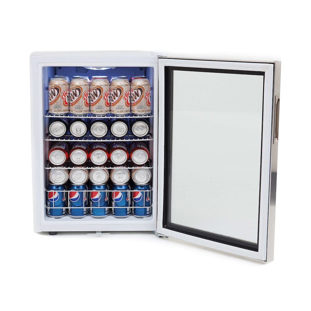 Can Freestanding Beverage Refrigerator cooler With Lock Stainless Steel. Picture 6