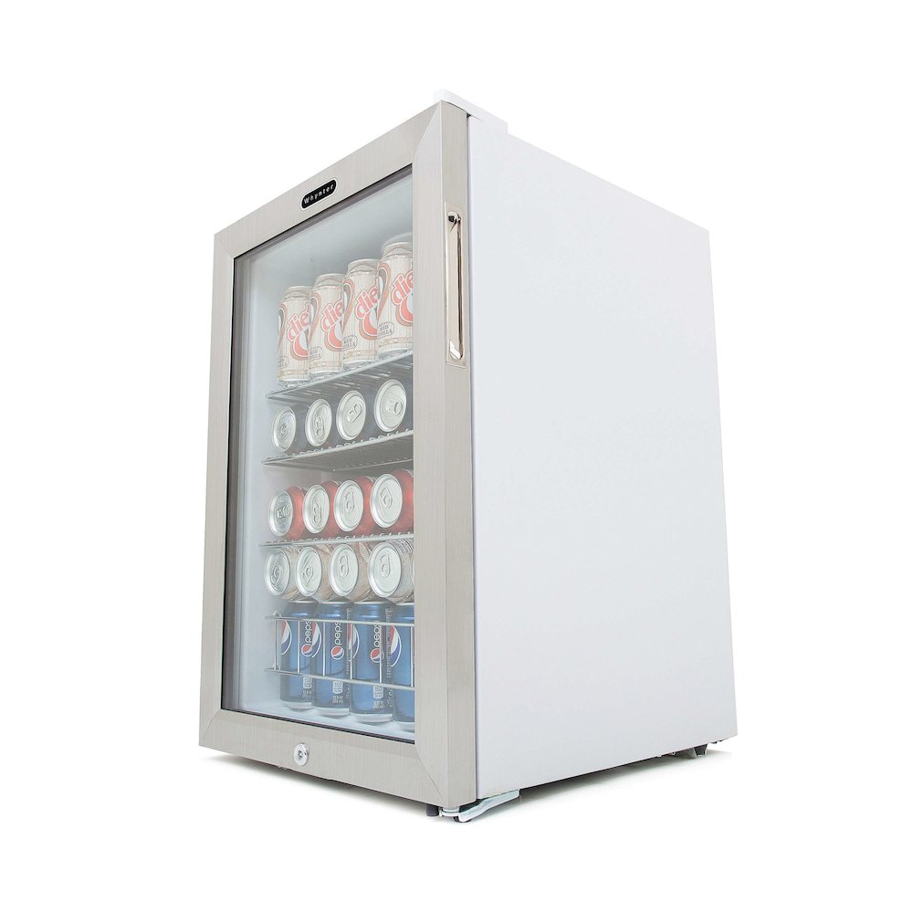 Can Freestanding Beverage Refrigerator cooler With Lock Stainless Steel. Picture 4