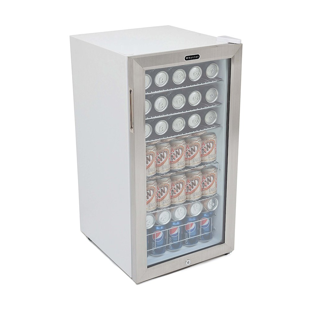 Can Freestanding Beverage Refrigerator cooler with Lock Stainless Steel. Picture 5