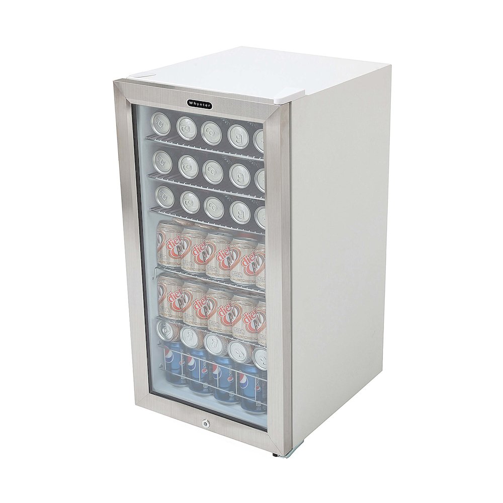 Can Freestanding Beverage Refrigerator cooler with Lock Stainless Steel. Picture 6