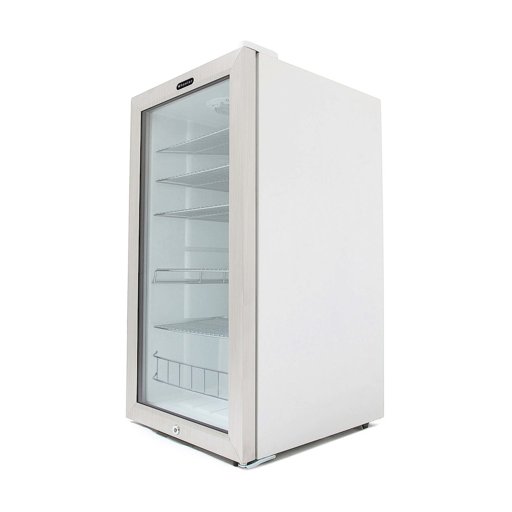 Can Freestanding Beverage Refrigerator cooler with Lock Stainless Steel. Picture 2