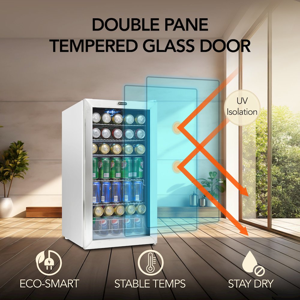 Can Freestanding Beverage Refrigerator cooler with Lock Stainless Steel. Picture 9