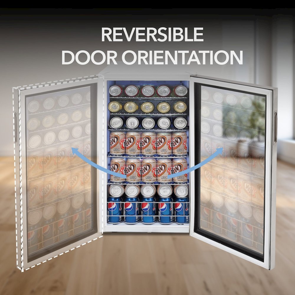 Can Freestanding Beverage Refrigerator cooler with Lock Stainless Steel. Picture 8